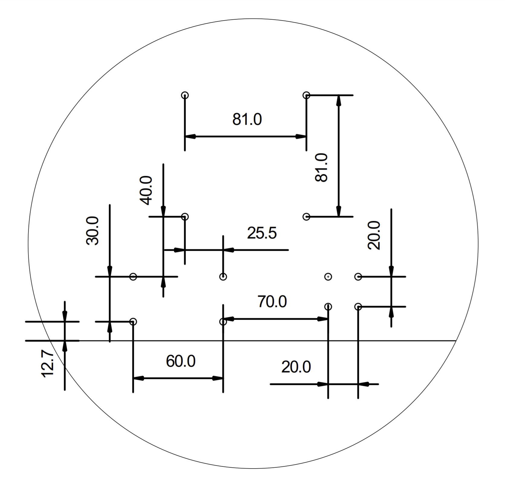 base hole dimensions